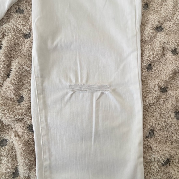 Jessica Simpson High Rise Straight Leg Ankle Cutoff Frayed Jeans  29 White - Picture 9 of 11